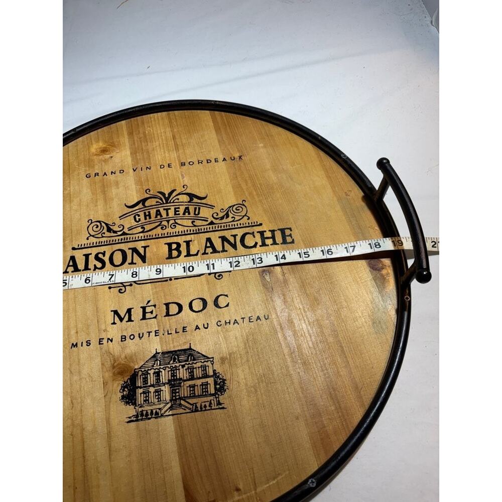 Maison Blanche Wine Barrel Lid Serving Tray - Picture 4 of 4